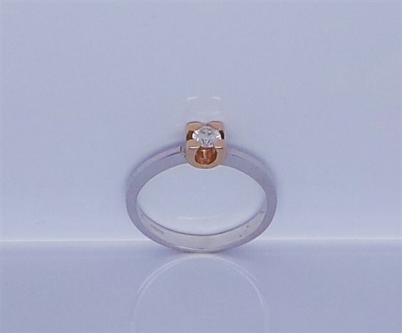 Anello Guerretta Gioielli Donna Anello Diamanti in Oro bianco Diamante 0.15 Ct SOLITARIO B0.15-10 - SOLITARIO B0.15-10